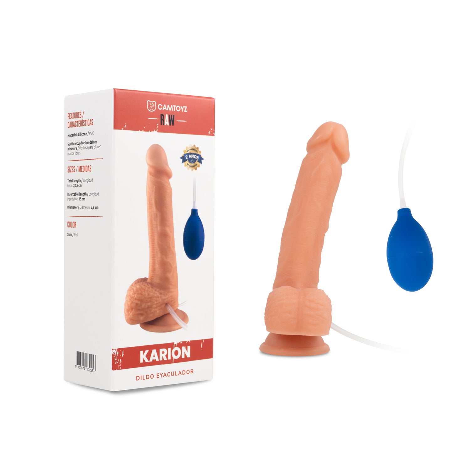 RAW DILDO REALISTA EYACULADOR KARION 21.5 CM